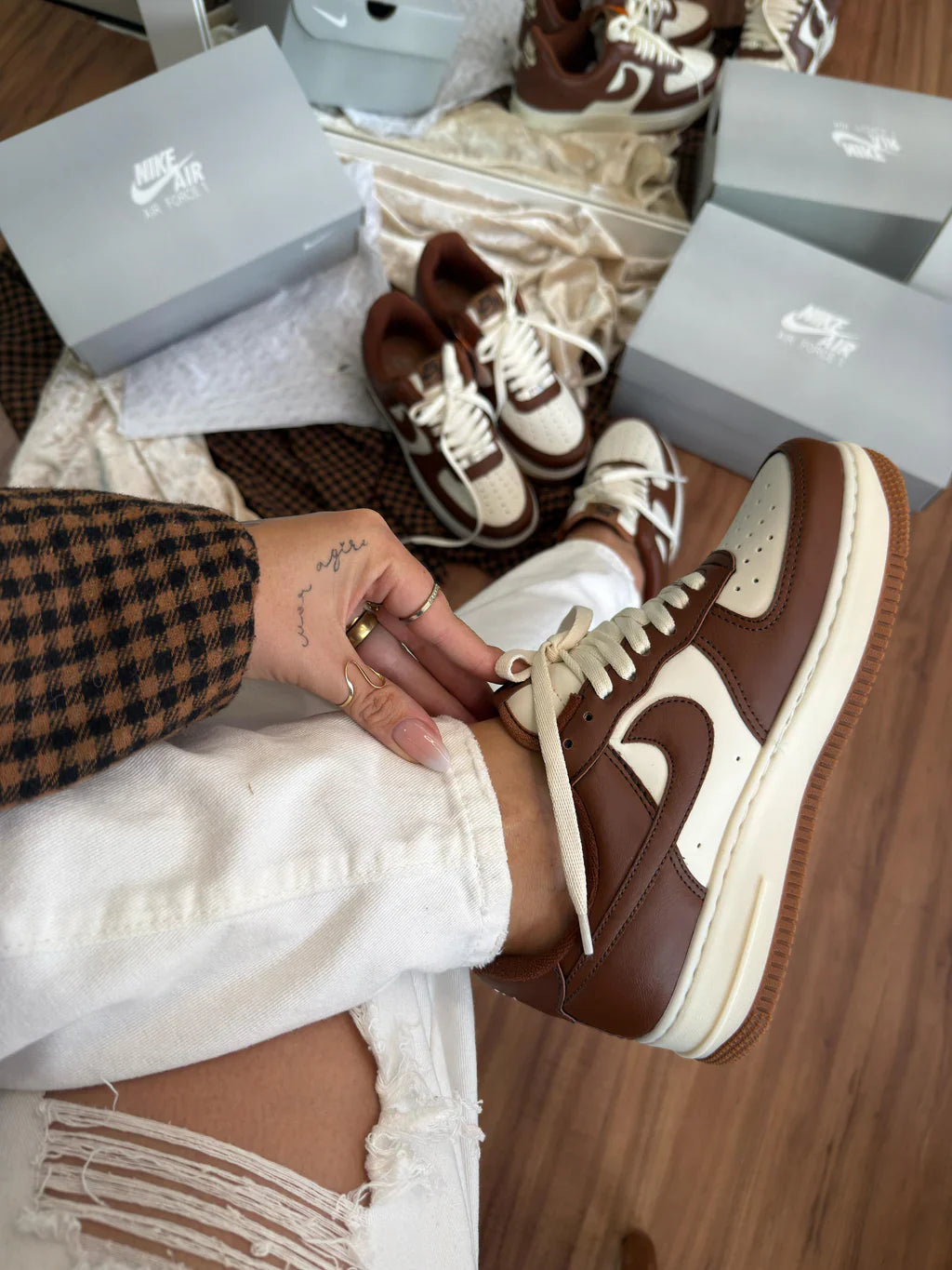 Tênis Feminino Nike Air Force 1 Cacau Premium