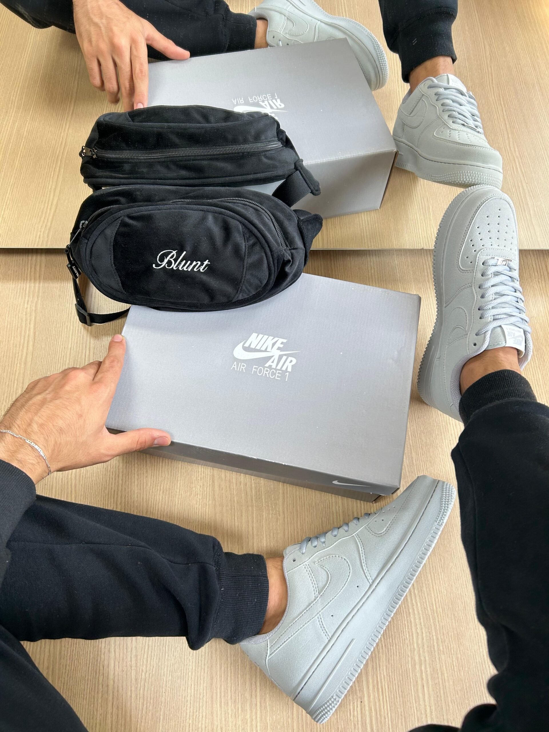 Nike Air Force Camurça Natural Cinza