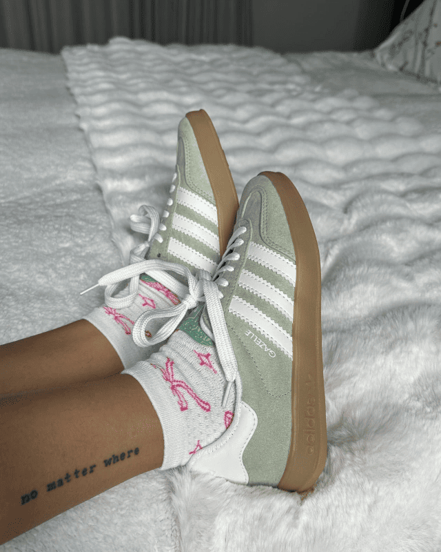 Tênis Adidas Gazelle Indoor Verde Menta Feminino em Camurça Atoalhada
