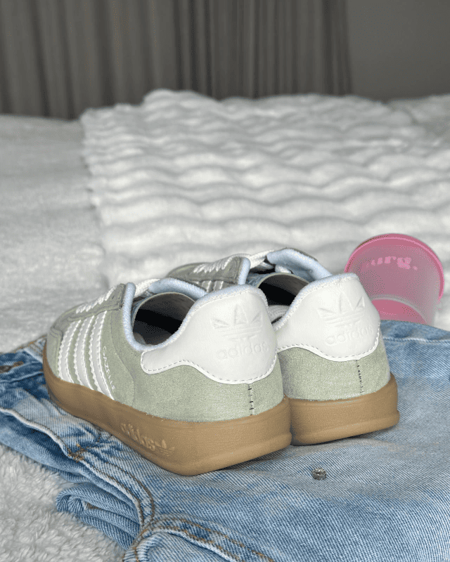 Tênis Adidas Gazelle Indoor Verde Menta Feminino em Camurça Atoalhada