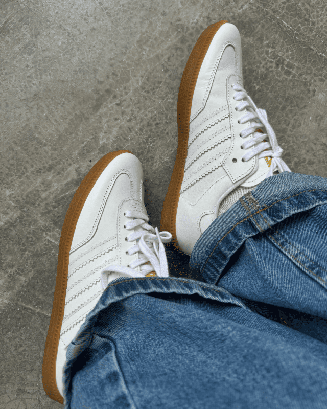 Tênis Adidas Samba Branco Feminino em Couro Legítimo