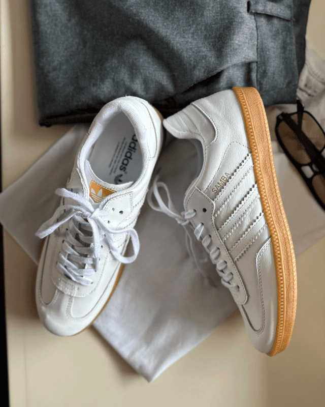 Tênis Adidas Samba Branco Feminino em Couro Legítimo