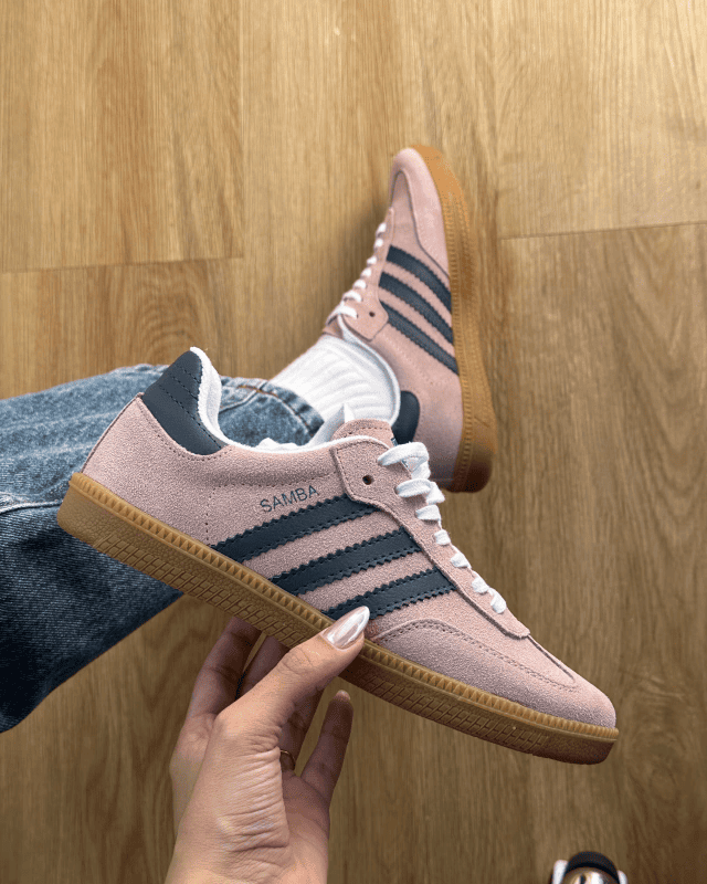 Tênis Adidas Samba Pink Navy Feminino em Camurça