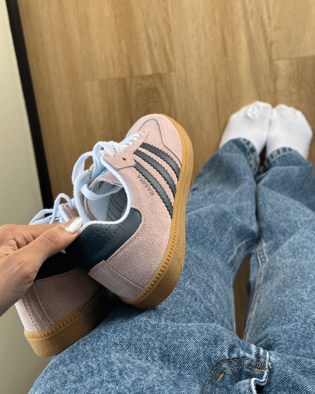 Tênis Adidas Samba Pink Navy Feminino em Camurça
