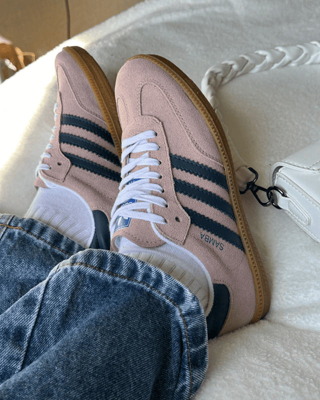 Tênis Adidas Samba Pink Navy Feminino em Camurça