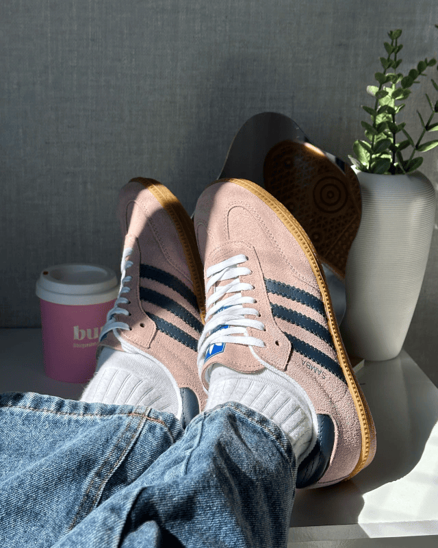 Tênis Adidas Samba Pink Navy Feminino em Camurça