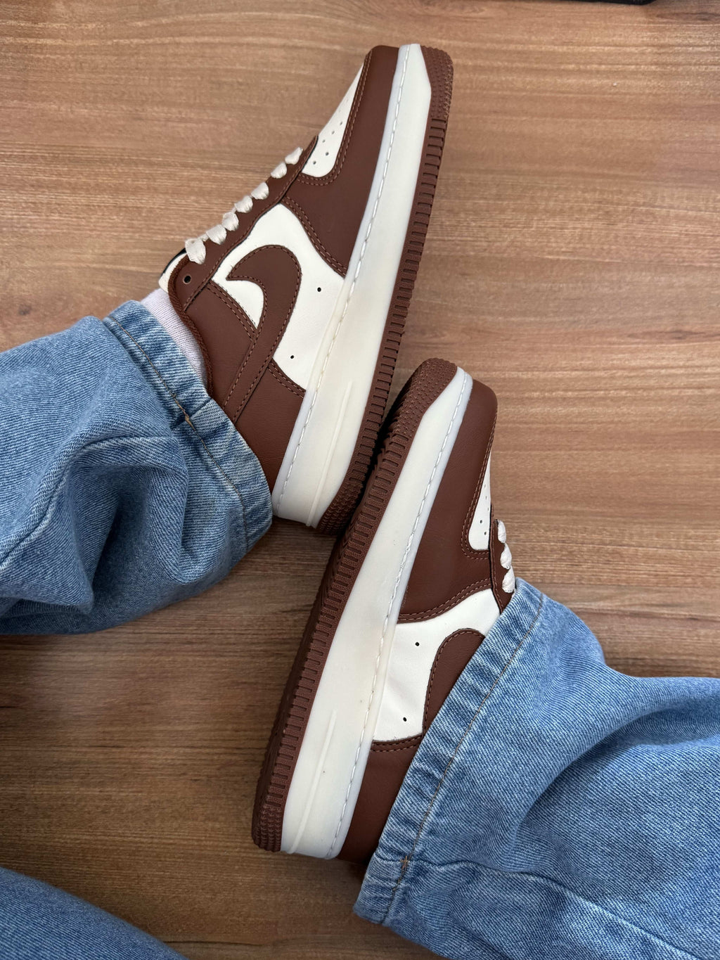 Tênis Air Force Marrom Feminino Cano Baixo