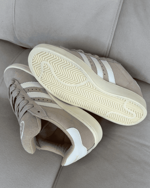 Tênis Adidas Campus 00s Bege Feminino em Couro Legítimo