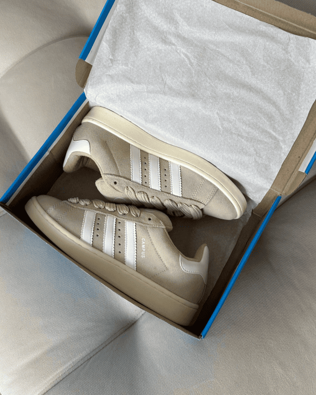 Tênis Adidas Campus 00s Bege Feminino em Couro Legítimo