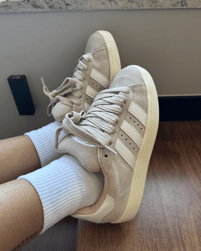 Tênis Adidas Campus 00s Bege Feminino em Couro Legítimo