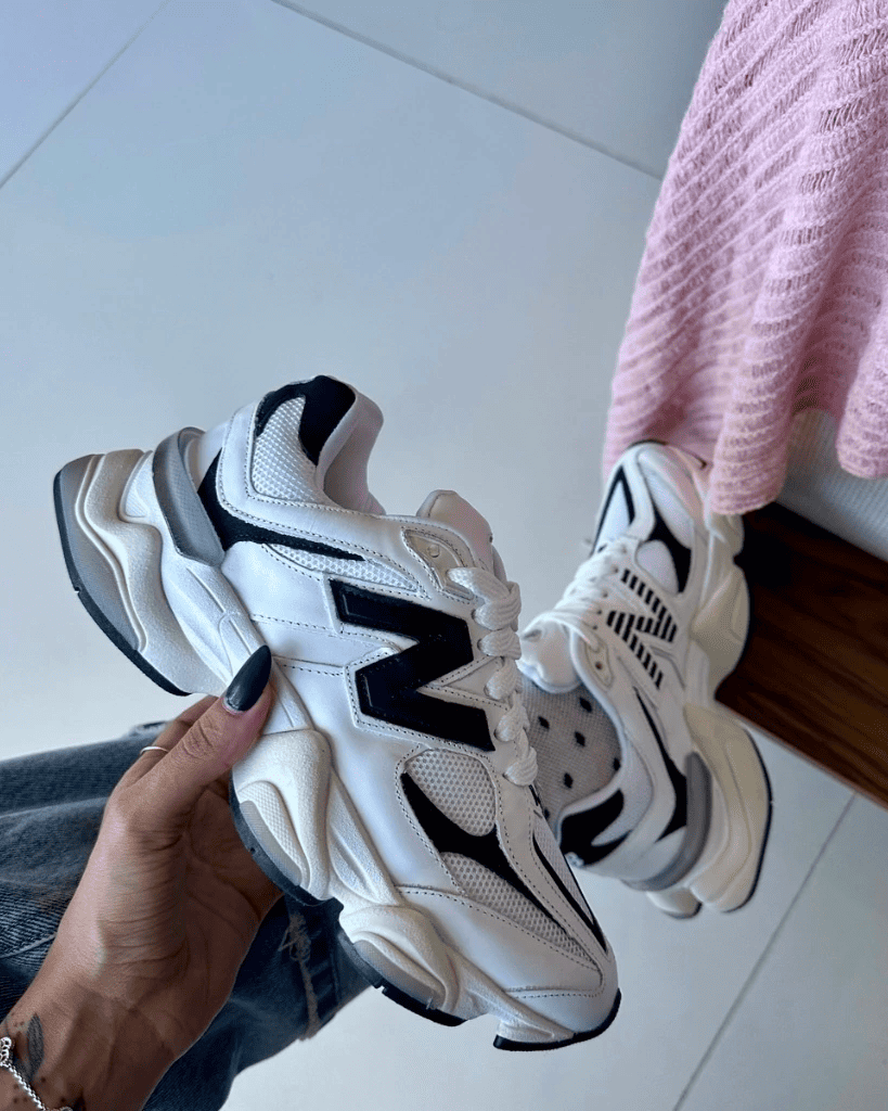 Tênis New Balance 9060 Branco Preto Feminino