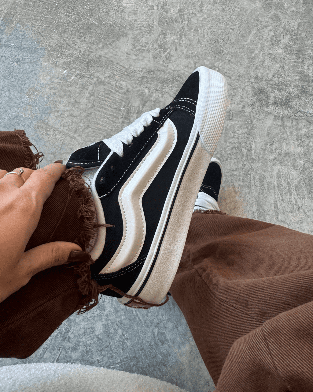 Tênis Knu Skool Preto e Branco Feminino Skate Retrô