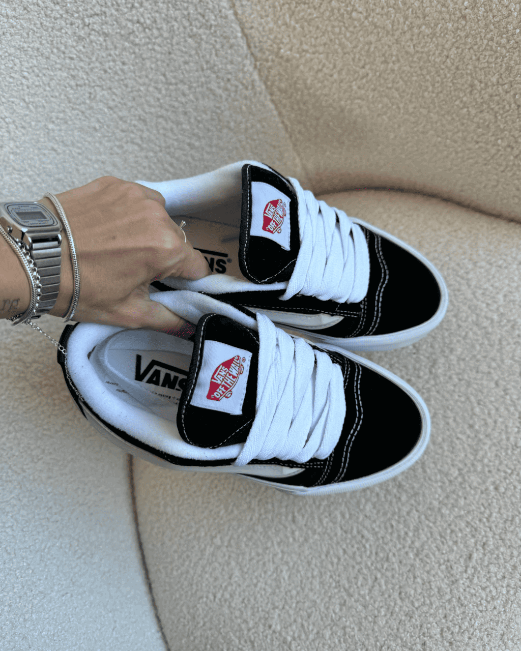 Tênis Knu Skool Preto e Branco Feminino Skate Retrô